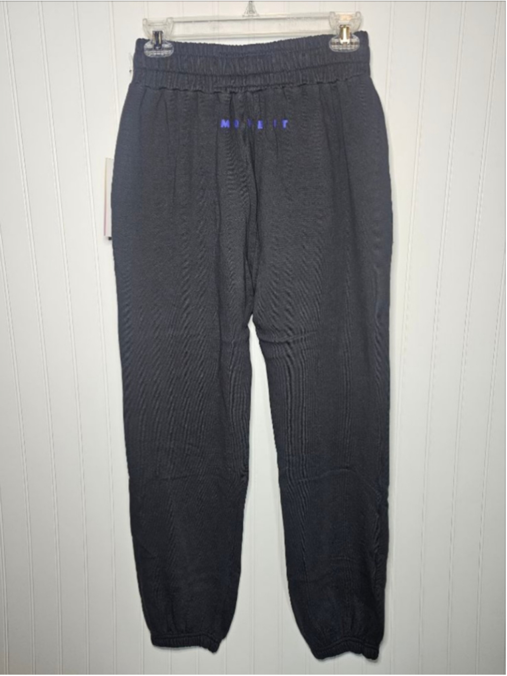 MOTHER Denim Knock Out Ankle Pant Jogger Faded Black Blue String Small NWT - Picture 2 of 12
